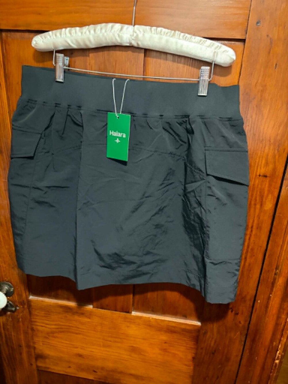 NWT Halara 2-in-1 Hiking Cargo Active Skirt Pockets Mini A-Line Black Women's XL